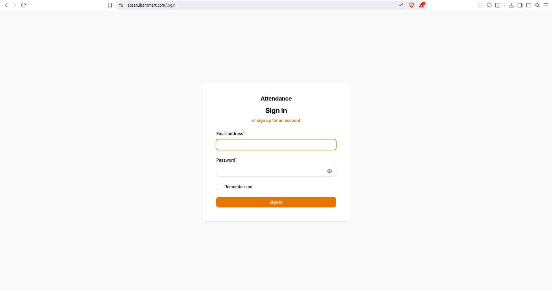 Attendance System Interface